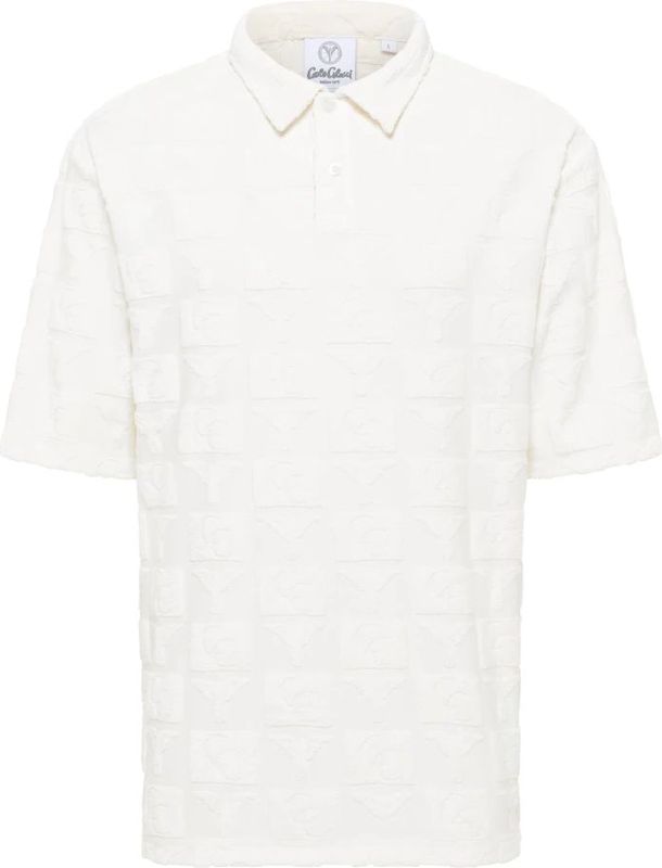 Carlo Colucci - Oversized Poloshirt - Wit - Terry Inserts