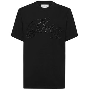 Philipp Plein, Heren, Tops, Zwart, Maat: S Katoen,