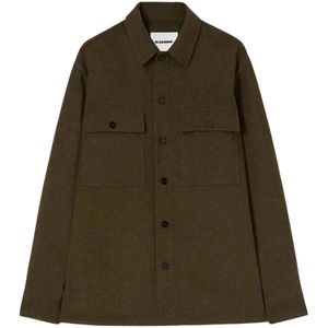 Jil Sander, Heren, Jassen, Bruin, Maat: L Wol,