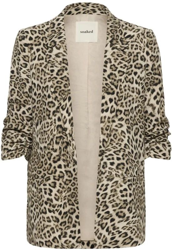 Soaked in Luxury - SLShirley Printed Blazer - Bruin - Dames