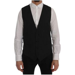 Dolce & Gabbana, Heren, Pakken, Zwart, Maat: XL Wol,