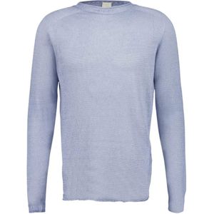 120% Lino, Heren, Truien, Blauw, Maat: 3XL Linnen,