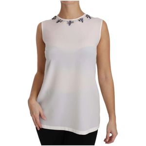 Dolce & Gabbana, Dames, Tops, Wit, Maat: XS Zijde,