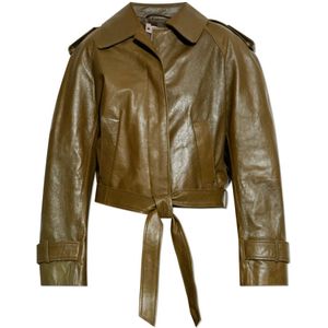 Marni, Dames, Jassen, Groen, Maat: S Leer,