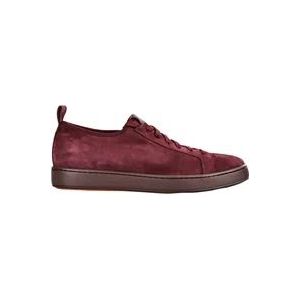 Santoni Italiaanse Leren Sneakers , Red , Heren , Maat: 42 EU