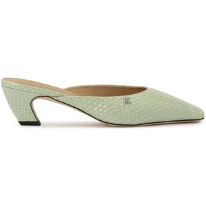 Kazar Studio - Gezondheidsslippers - Saliegroen - Leer