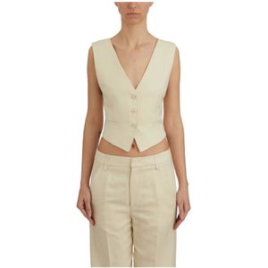 Dondup, Dames, Jassen, Beige, Maat: S Linnen,