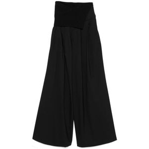 Max Mara, Dames, Broeken, Zwart, Maat: 3XS Wol,
