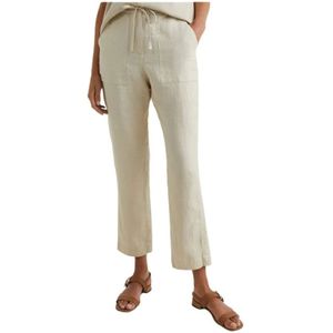 Tommy Hilfiger, Dames, Broeken, Beige, Maat: XL Linnen,