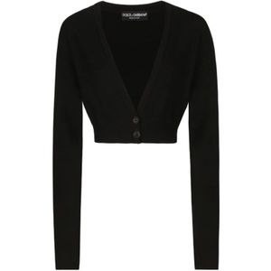 Dolce & Gabbana, Dames, Truien, Zwart, Maat: L Wol,