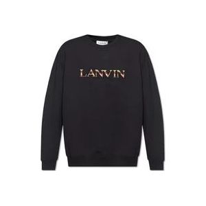 Lanvin Sweatshirt met logo , Black , Heren , Maat: S