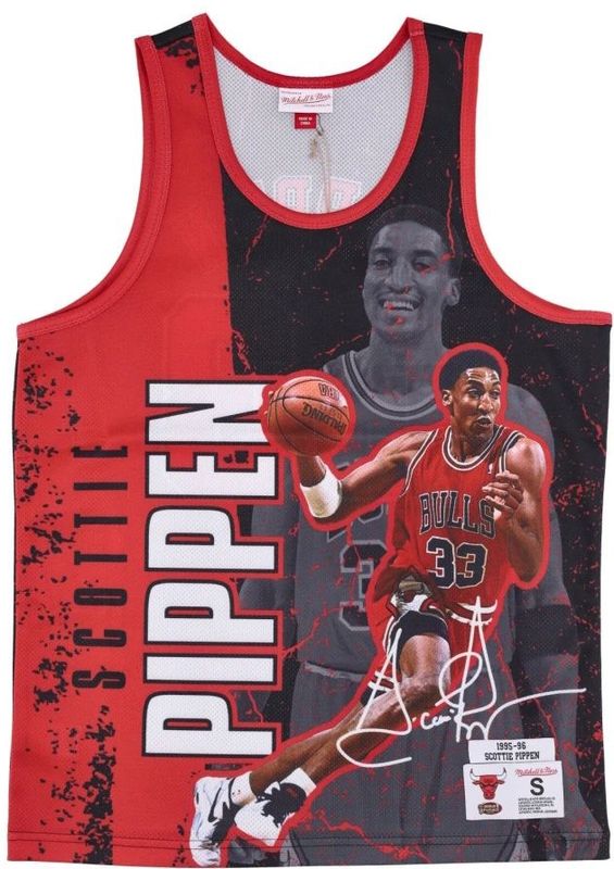 Mitchell & Ness - Chicago Bulls NBA Scottie Pippen - Mesh-Jersey - Rood en Zwart