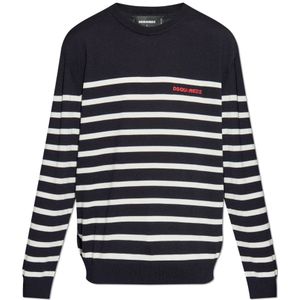 Dsquared2, Heren, Truien, Blauw, Maat: M Wol,