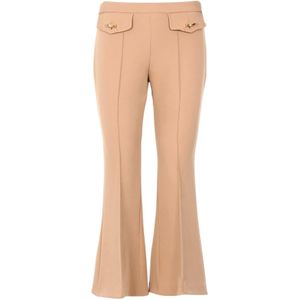 Simona Corsellini, Dames, Broeken, Beige, Maat: M Katoen,