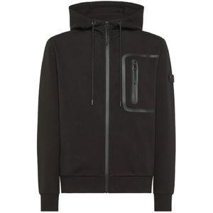 Peuterey, Heren, Sweatshirts & Hoodies, Zwart, Maat: M Katoen,