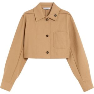 Max Mara, Dames, Jassen, Bruin, Maat: M Katoen,