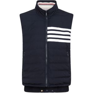 Thom Browne, Heren, Jassen, Blauw, Maat: 2XL Zijde,