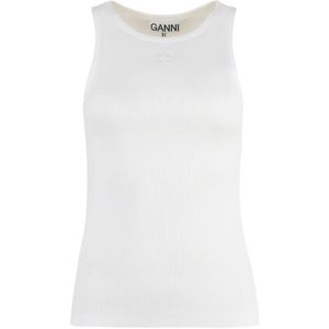 Ganni, Dames, Tops, Wit, Maat: XS Katoen,