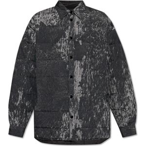 Diesel, Heren, Jassen, Grijs, Maat: M Leer,