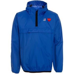 Comme des Garçons Play, Heren, Jassen, Blauw, Maat: 2XL Poliester,