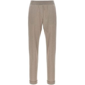 Brunello Cucinelli, Dames, Broeken, Beige, Maat: S