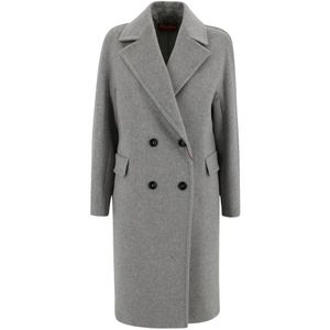 Max Mara Studio, Dames, Mantels, Grijs, Maat: S Wol,