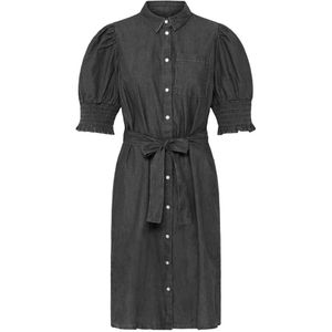 Ichi, Dames, Jurken, Zwart, Maat: XS Katoen,