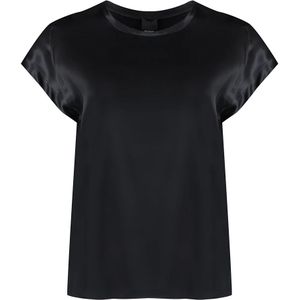 Pinko - Zijden Blouse - Zwart - Dames - Met Zijsplitten