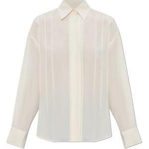 Victoria Beckham, Dames, Blouses & Shirts, Beige, Maat: XS Zijde,