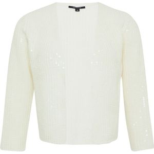 comma - Strickjacke - Korte Geribde Vest - Met Borduurwerk en Pailletten