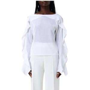 Alberta Ferretti, Dames, Truien, Wit, Maat: S Wol,