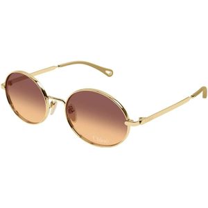 Chloé - CH 0326S - Zonnebril - Geel - Goud - Bruin - Panthos Montuur