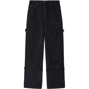 Off White - Wijde Pijpen Cargobroek - Zwart - Heren - Katoen