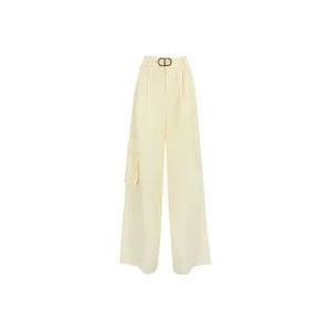 Twinset Cargo Linnen Broek , Beige , Dames , Maat: S