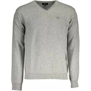 La Martina - Gebreide Trui - Grijs - Wol - V-hals