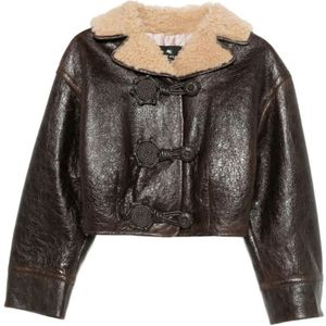 Etro, Dames, Jassen, Bruin, Maat: S Leer,
