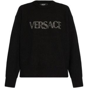 Versace, Dames, Truien, Zwart, Maat: S Kasjmier,