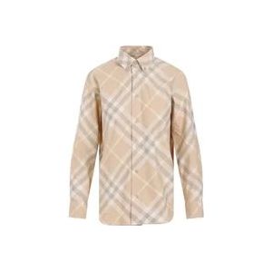 Burberry Neutrale Katoenen Shirt met Geruit Patroon , Multicolor , Dames , Maat: 2XS