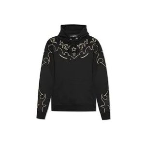 Balmain Embroidered hoodie , Black , Heren , Maat: 2XL