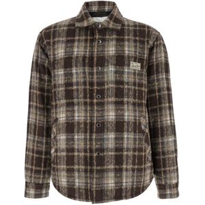 Dunst, Heren, Overhemden, Bruin, Maat: L Flanel,
