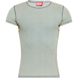 Diesel, unisex, Tops, Grijs, Maat: 2XS Katoen,