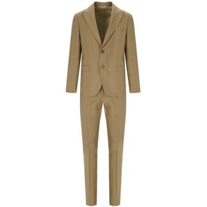 Manuel Ritz, Heren, Pakken, Beige, Maat: L Wol,