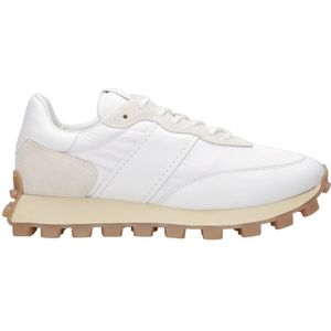 Tod's Witte Sneakers met Leren Inzetstukken , White , Heren , Maat: 42 1/2 EU