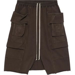 Rick Owens, Heren, Korte broeken, Bruin, Maat: M Fleece,