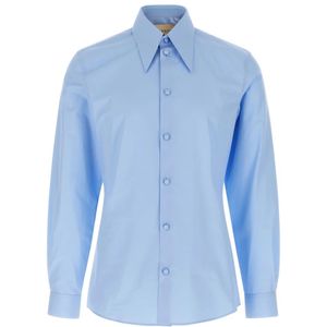 Valentino Garavani, Heren, Overhemden, Blauw, Maat: L Katoen,