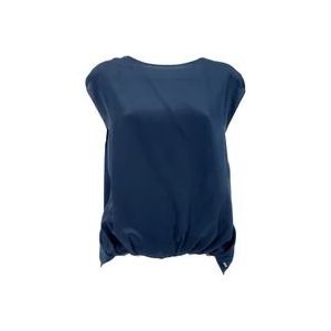 Woolrich Zijden Jersey T-shirt in Blauw , Blue , Dames , Maat: M