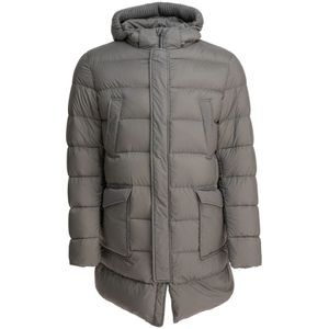 Herno, Heren, Jassen, Grijs, Maat: S Polyamide,