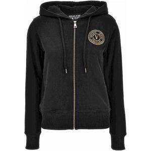 Versace Jeans Couture, Dames, Sweatshirts & Hoodies, Zwart, Maat: S Katoen,
