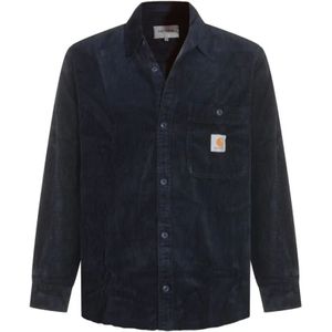 Carhartt Wip, Heren, Overhemden, Blauw, Maat: XL Katoen,