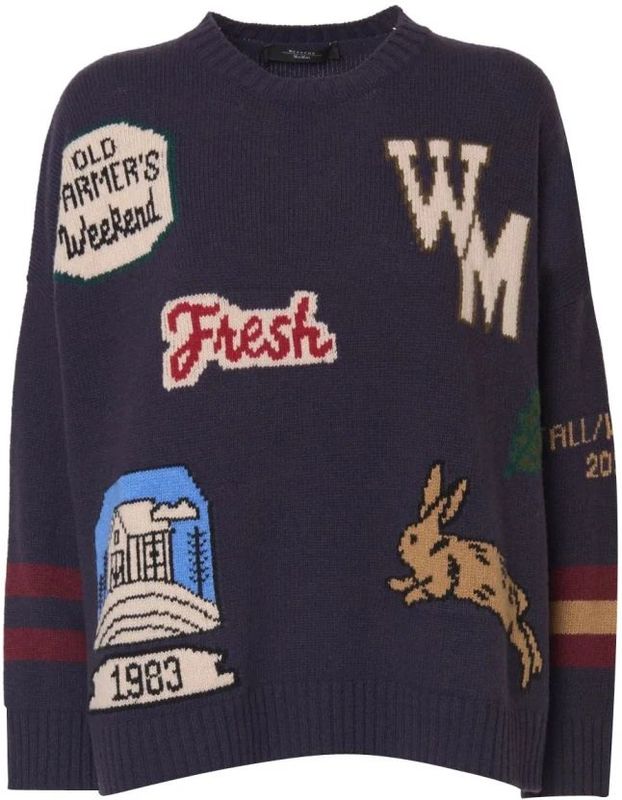 Max Mara - Pavidi - Gebreide Trui - Blauw - Scheerwol